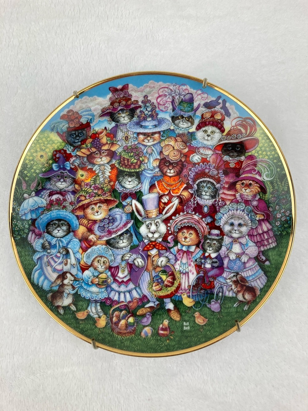Franklin Mint Heirloom Easter Purrade by Bill Bell Decorative Plate 8”